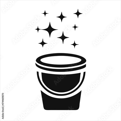 Black bucket sparkles clean shine