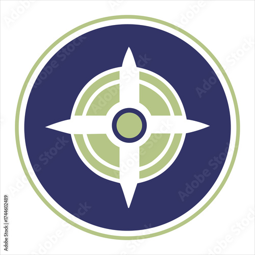 Compass rose symbol navigation direction vector