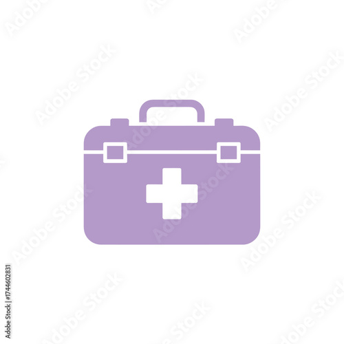 Isolated Lilac First Aid Kit Icon on Transparent Background, Medicine and Health Symbol