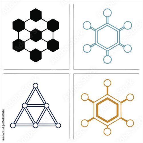 Molecular structures geometric shapes abstract science molecules