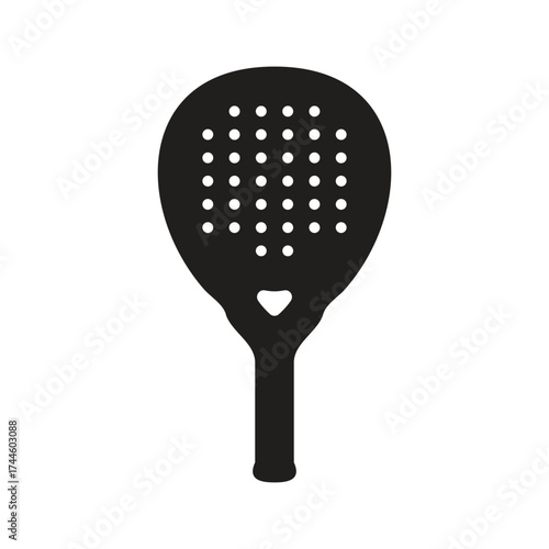 Black and White Silhouette Padel or Beach Tennis Rackets Icon

