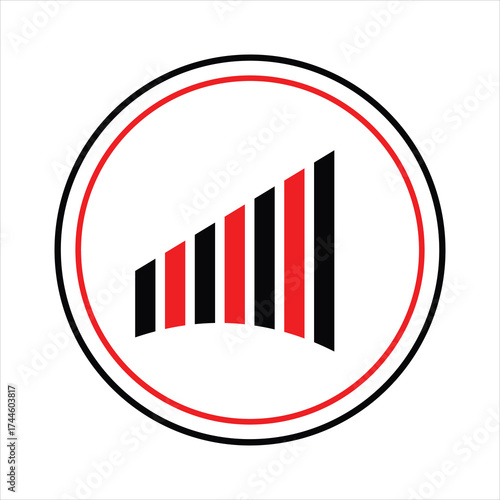 Red black bars signal icon vector