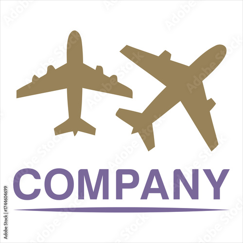 Two airplanes company logo aircraft aviation