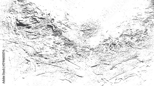 Distressed Overlay Texture with Worn Damask Pattern and Rough Grunge Background