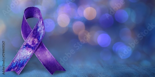 Wallpaper Mural Purple Ribbon: Symbol of Awareness and Support Torontodigital.ca