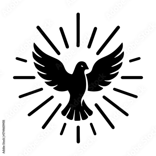 Dove carrying olive branch (peace) icon — universal symbol of peace, hope, and harmony
