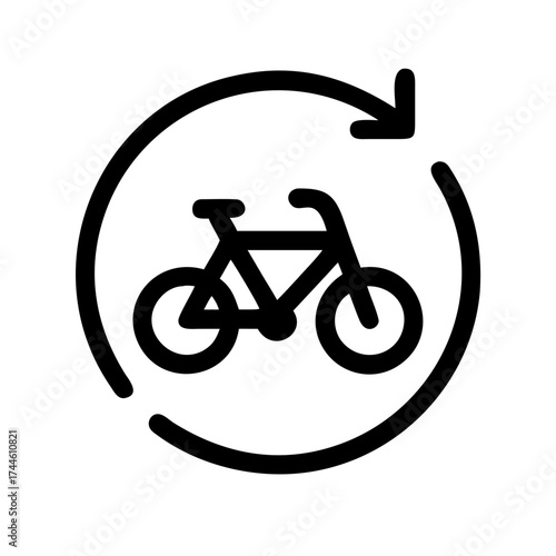 Bike sharing service icon, cycling and mobility