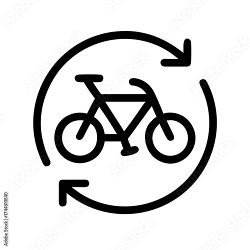 Bike rental service icon, cycling and transportation
