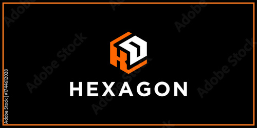 KD hexagon logo design inspiration	