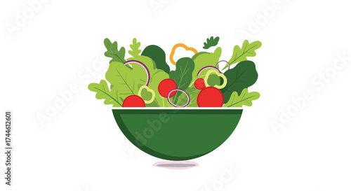 A fresh and vibrant bowl of salad with colorful vegetables perfect for a healthy meal.
