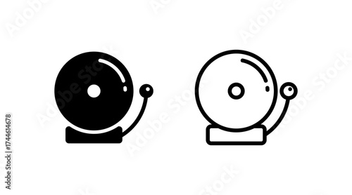 School bell icon isolated on white background.
