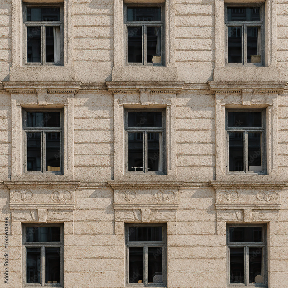 Obraz premium Gracious Stone Facade with Elegant Windows