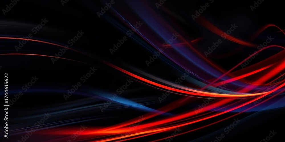 Naklejka premium Abstract streaks of black, dynamic movement, high-speed effect, art, motion