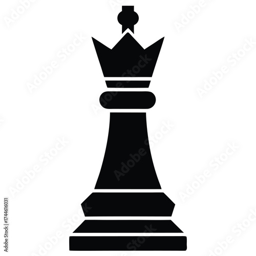 strategy chess piece  king knight  vector icon