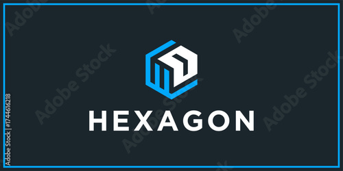 WD hexagon logo design inspiration	