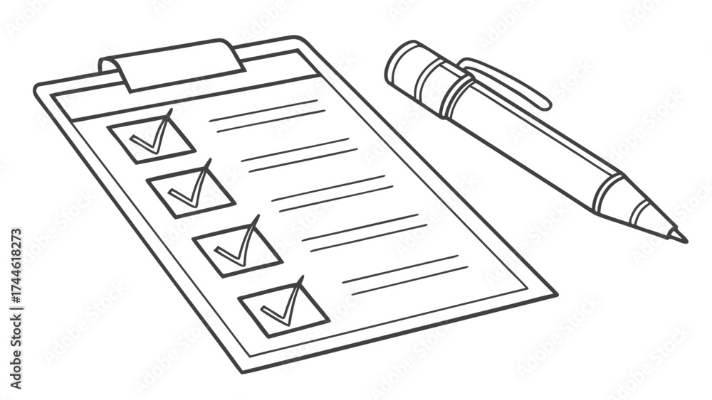 Naklejka premium Line art illustration of a young man developing a video game and configuring smart home technology on a tablet