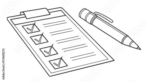 Line art illustration of a young man developing a video game and configuring smart home technology on a tablet