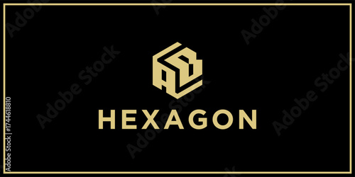 AB hexagon logo design inspiration	