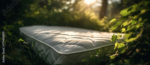 Mattress in Nature's Embrace: A Serene Outdoor Scene