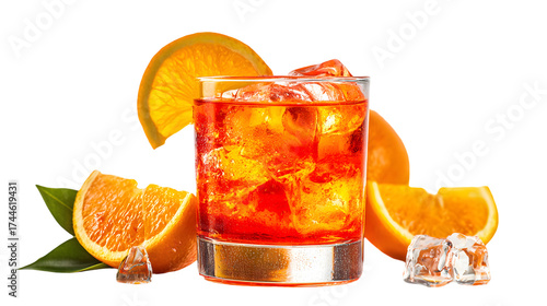 Refreshing vibrant orange cocktail served with ice and fresh citrus slices, perfect for summer celebrations and sophisticated gatherings.