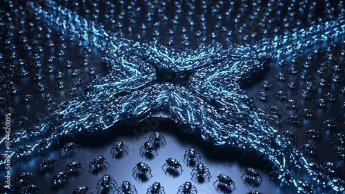 Swarm of robotic ants forming a star shape