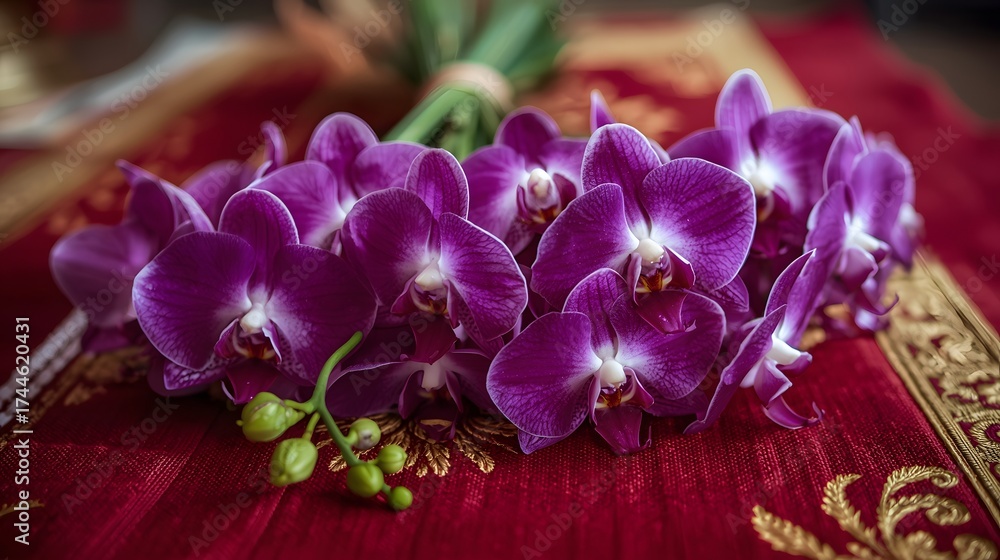 Fototapeta premium Thai Orchid Bouquet in Temple