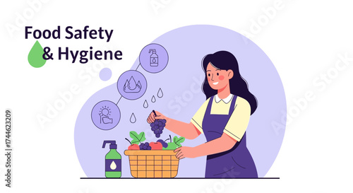 Food Safety and Hygiene: An Illustration Depicting Food Safety Practices