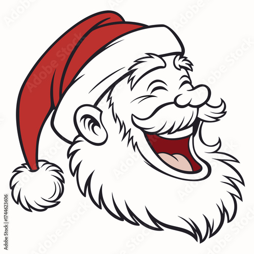 santa claus cartoon. Cheerful Santa Claus Face Vector Illustration. Happy Father Christmas Head Cartoon. Merry Christmas Vector with Smiling Santa. Santa Claus vector.
