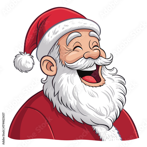 vector illustration of santa claus. santa claus cartoon. Cheerful Santa Claus Face Vector Illustration. Happy Father Christmas Head Cartoon. Merry Christmas Vector with Smiling Santa. Santa Claus.