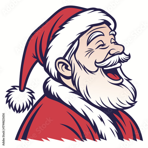 vector illustration of santa claus. santa claus cartoon. Cheerful Santa Claus Face Vector Illustration. Happy Father Christmas Head Cartoon. Merry Christmas Vector with Smiling Santa. Santa Claus.