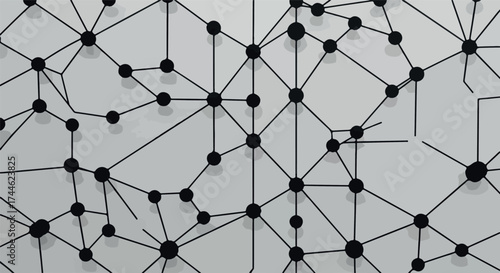 Abstract network of connected nodes representing data flow and connections.