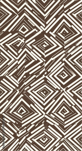 Wallpaper Mural Geometric diamond pattern with intricate lines and shapes creating a visual texture. Torontodigital.ca