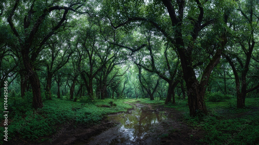 Obraz premium Ashwagandha forest Greenery After the Rain