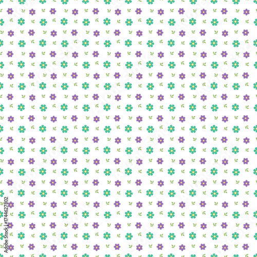 Wallpaper Mural Pastel Floral Pattern With Purple And Teal Flowers - Repeating Seamless Background Design Decorative Wallpaper Texture Torontodigital.ca