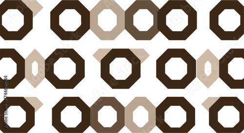 Geometric pattern of octagons and diamonds in various shades of brown.