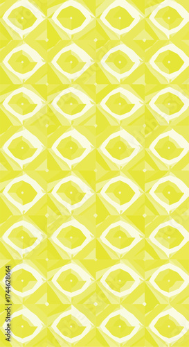 Geometric pattern of repeating diamond shapes in a vibrant yellow color.