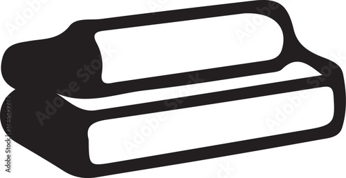 Old office equipment objects illustration with black ink pen, metal paper clip, and plastic bottle isolated for design icon