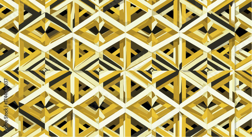 Geometric pattern with repeating diamond shapes and intricate details.