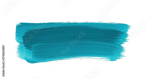 Vibrant teal blue paint stroke texture imparting artistic expression and bold creative statement transparent background