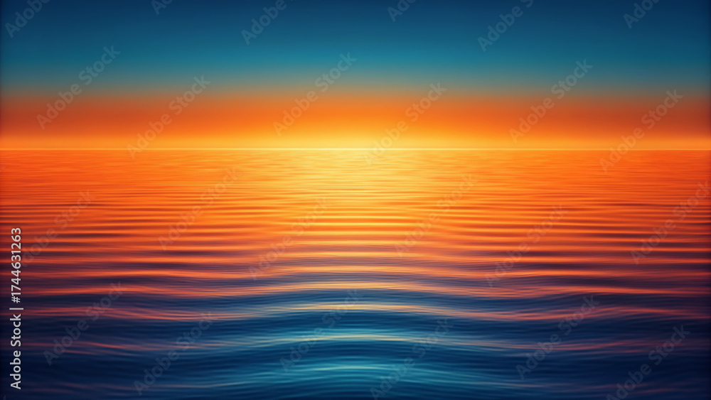 Fototapeta premium Sunset ocean horizon halloween abstract backgrounds warm glow reflection peaceful scene