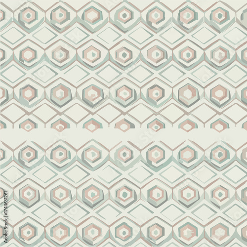 Geometric pattern with repeating shapes and intricate details.