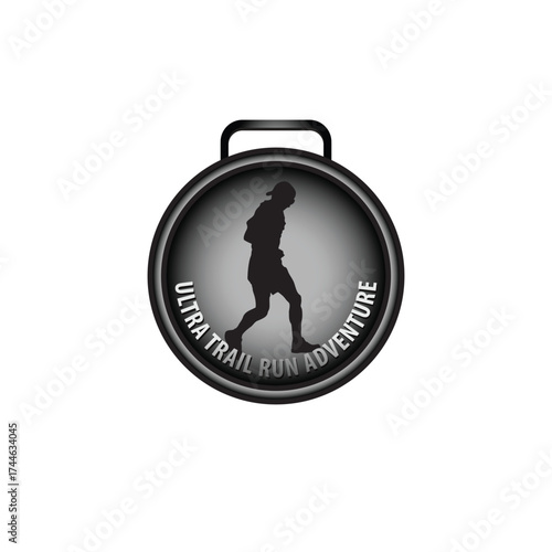 mountain marathon trail run medal design,trail run logo design