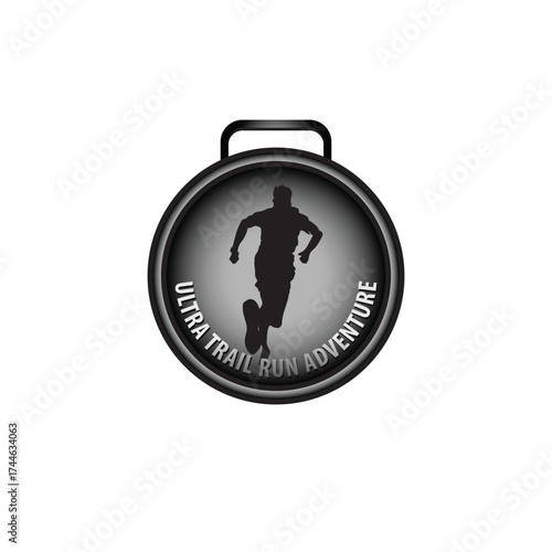 mountain marathon trail run medal design,trail run logo design