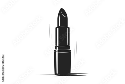 Minimalist black and white lipstick illustration vector scalable eps icon for beauty and cosmetics vector