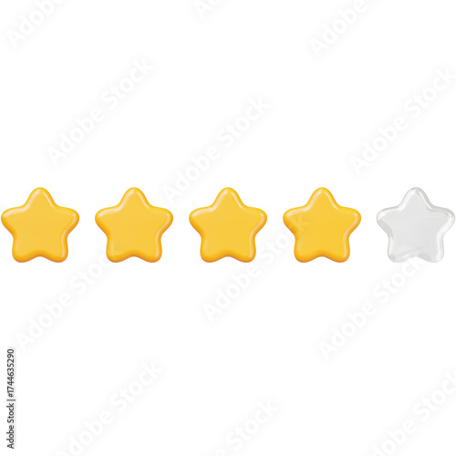 Four Yellow Stars and One Transparent Star Rating.