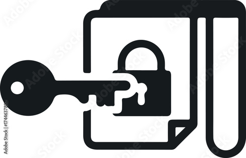 Key unlocking a secure file folder representing data protection and privacy.