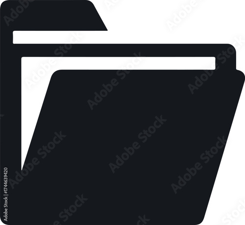 Open folder icon representing files and documents for organization and storage.