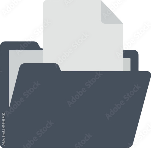 Open folder with documents and files for data storage and organization.