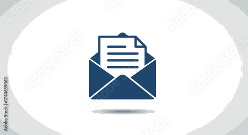 Open Envelope with Letter Inside Represents Communication and Correspondence.