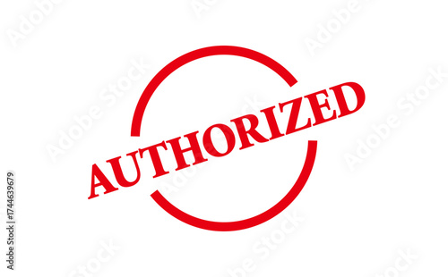 AUTHORIZED - Red Rubber Stamp with text AUTHORIZED
